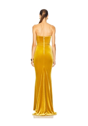 Zhivago Reine De Reinettes Velvet Gown in Mustard. Size 12. Also in 10.