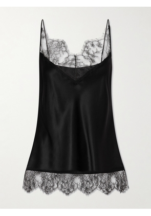 Carine Gilson - Lace-trimmed Silk-satin Camisole - Black - x small,small,medium,large,x large