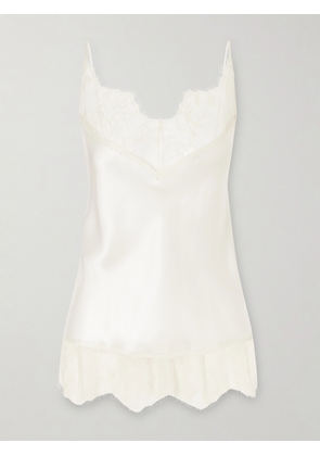 Carine Gilson - Lace-trimmed Silk-satin Camisole - Neutrals - x small,small,medium,large,x large