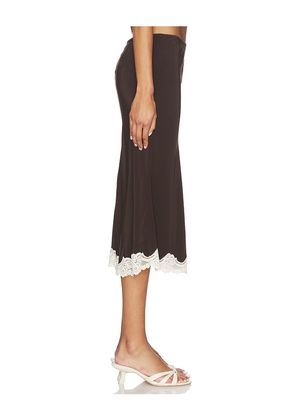 With Jean Tilly Skirt in Chocolate. Size M. Also in S, XXS, XS, XL.