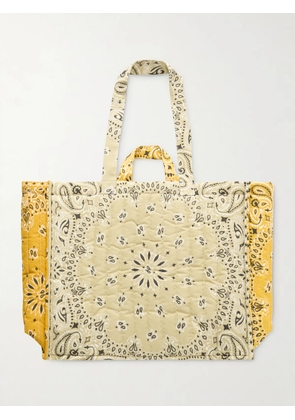 CALL IT BY YOUR NAME - Maxi Cabas Matelassé Bandana-print Cotton Tote - Neutrals - One size