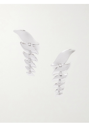 KHAITE - Leaf Silver-tone Earrings - One size