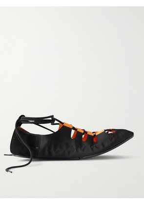 Alaïa - Suede-trimmed Shell Ballet Flats - Black - IT35,IT36,IT37,IT38,IT39,IT40,IT41