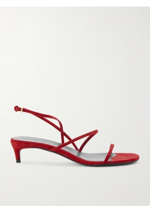KHAITE - Loop Suede Sandals - Red - IT35,IT36,IT37,IT37.5,IT38,IT38.5,IT39,IT39.5,IT40,IT40.5,IT41,IT42