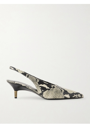 KHAITE - Bella Snake-effect Leather Slingback Pumps - Animal Print - IT35,IT36,IT36.5,IT37,IT37.5,IT38,IT38.5,IT39,IT39.5,IT40,IT41,IT42