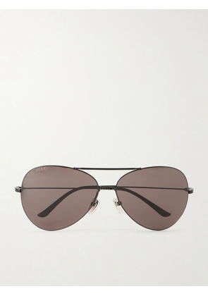 GUCCI EYEWEAR - Pilot Aviator-style Metal Sunglasses - Black - One size