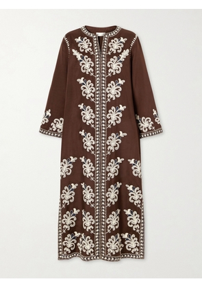 Tory Burch - Embroidered Woven Katfan - Brown - US0,US2,US4,US6,US8,US10