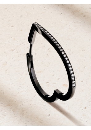 Repossi - Antifer Heart Large 18-karat Black Gold Diamond Single Earring - One size