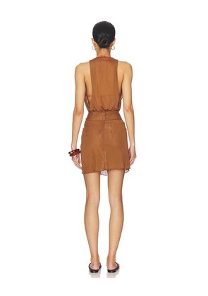 Vix Swimwear Karina Short Cover Up in Brown. Size M. Also in XS, XL.