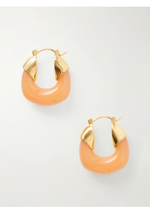 Lizzie Fortunato - Tangerine Gold-tone Resin Hoop Earrings - Orange - One size