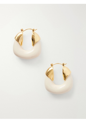 Lizzie Fortunato - Alabaster Gold-tone And Resin Hoop Earrings - White - One size