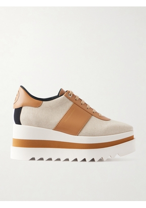 Stella McCartney - Sneak-elyse Salt And Pepper Exaggerated-sole Canvas Sneakers - Brown - IT35,IT36,IT37,IT37.5,IT38,IT38.5,IT39,IT39.5,IT40,IT40.5,IT41