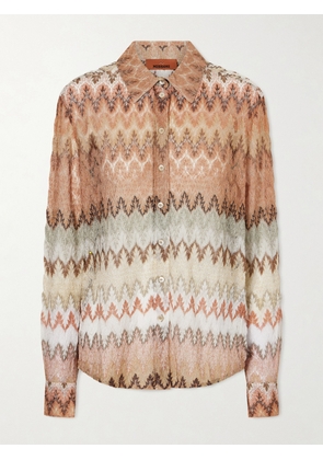 Missoni - Striped Metallic Crochet-knit Shirt - Multi - IT36,IT38,IT40,IT42,IT44,IT46,IT48