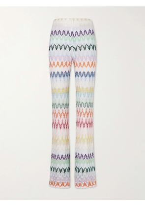 Missoni - Striped Metallic Crocheted Flared Pants - White - IT36,IT38,IT40,IT42,IT44,IT46