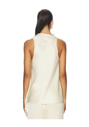 Vince Fluid Satin Scarf Top in Ivory. Size S. Also in M.