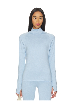 Varley Always Warm Mock Neck Baselayer Top in Blue. Size L. Also in S.