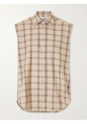Acne Studios - Sinora Sleeveless Checked Wool Shirt - Multi - DK32,DK34,DK36,DK38,DK40,DK42