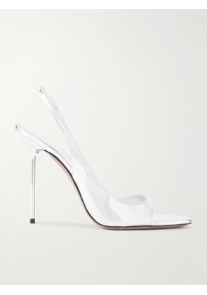 Paris Texas - Lidia Mirrored-leather Slingback Sandals - Silver - IT36,IT36.5,IT37,IT37.5,IT38,IT38.5,IT39,IT39.5,IT40,IT40.5,IT41,IT42
