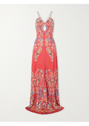 Etro - Floral-print Crepe Maxi Dress - Red - IT36,IT38,IT40,IT42,IT44,IT46,IT48,IT50