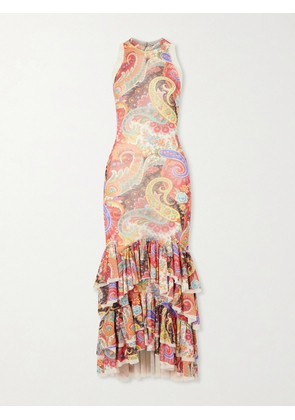 Etro - Ruffled Paisley-print Chiffon Midi Dress - Multi - IT36,IT38,IT40,IT42,IT44,IT46,IT48,IT50