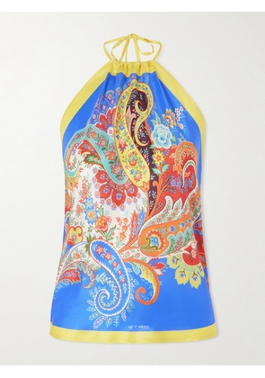 Etro - Paisley-print Silk-twill Halterneck Top - Multi - One size