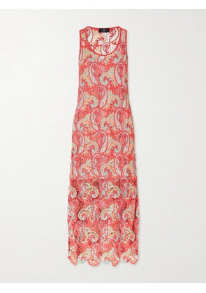 Etro - Crocheted Midi Dress - Burgundy - IT36,IT38,IT40,IT42,IT44,IT46,IT48,IT50