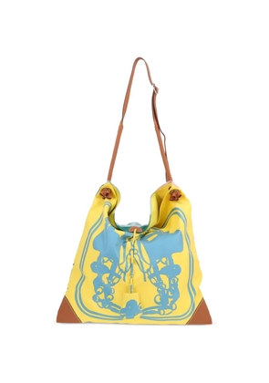 Hermès Pre-Owned 2019 Silk City printed silk and Barenia leather shoulder bag - Yellow