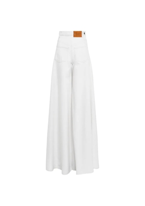 A.W.A.K.E. Mode logo-patch wide-leg jeans - White
