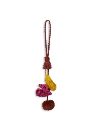 IBELIV tassel raffia bag charm - Brown