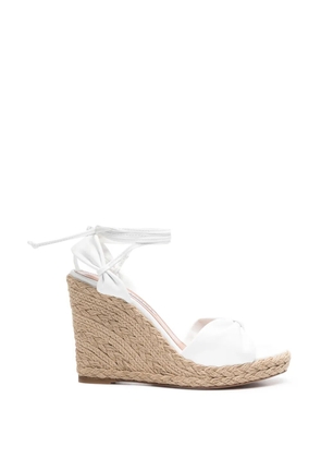 Aquazzura bow tie wedge heeled espadrilles - White