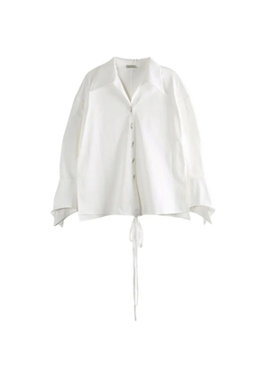 Grace Ling oversized-fit wrap shirt - White