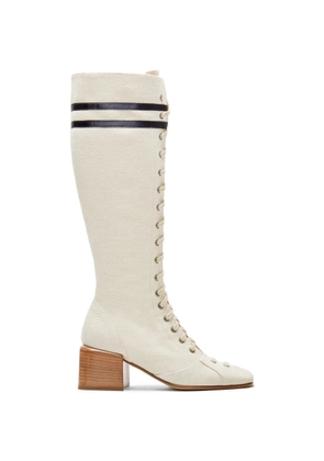 LILI CURIA Isadora striped lace-up boots - Neutrals