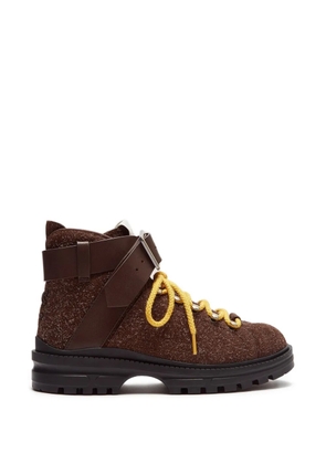 LILI CURIA Kitt buckle lace-up boots - Brown