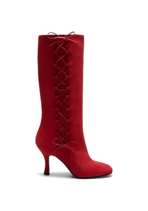 LILI CURIA Jacqueline Pull on lace up boots - Red