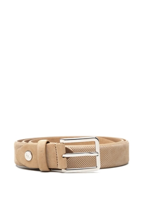 Brioni perforated buckle belt - Neutrals