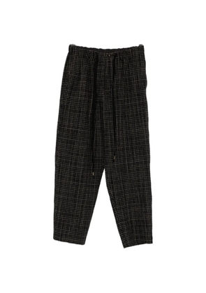 Individual Sentiments plaid drawstring-fastening trousers - Black