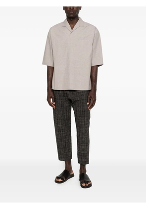 Individual Sentiments plaid drawstring-fastening trousers - Black