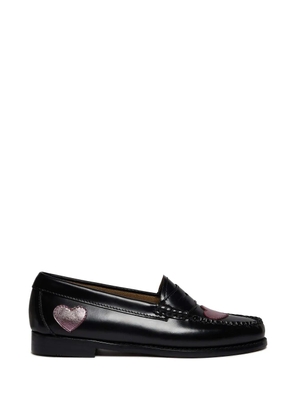 G.H.Bass metallic-heart penny-slot loafers - Black