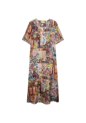 MOMONÌ Carnaval printed V-neck dress - Neutrals