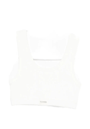 Closed scoop-neck bralette - White
