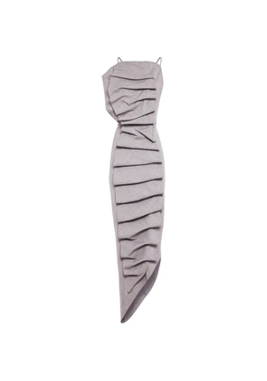 A.W.A.K.E. Mode draped-detail asymmetric midi dress - Grey