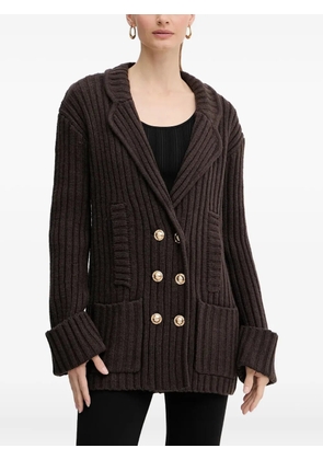 Silvian Heach ribbed double-breasted cardigan - Brown