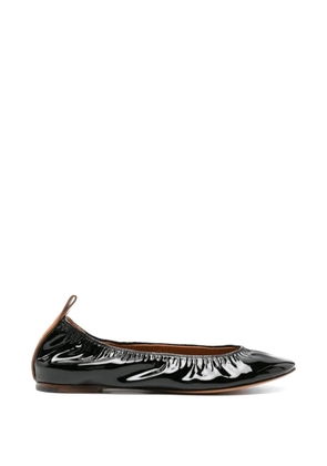 Lanvin patent-leather slip-on ballet flats - Black