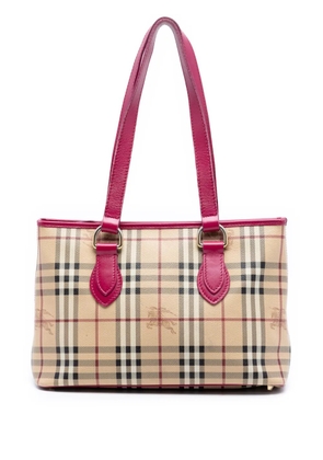 Burberry Pre-Owned 2010-2025 Medium Haymarket Check Coated Canvas Regent tote bag - Pink