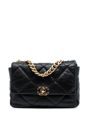 CHANEL Pre-Owned 2020 Large Lambskin 19 Flap satchel - Black