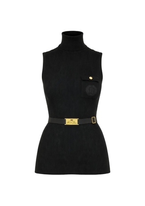 Elisabetta Franchi pocket turtleneck top - Black