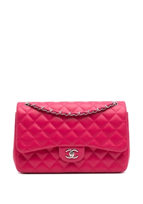 CHANEL Pre-Owned 2014 Jumbo Classic Lambskin Double Flap shoulder bag - Pink