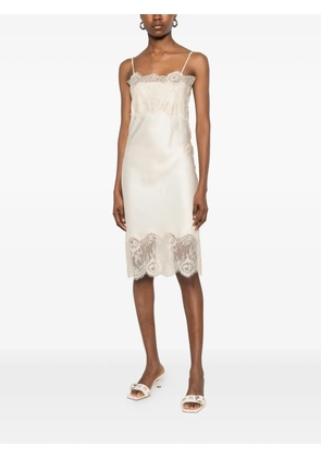 HERSKIND Linus lace-trim mini dress - Neutrals