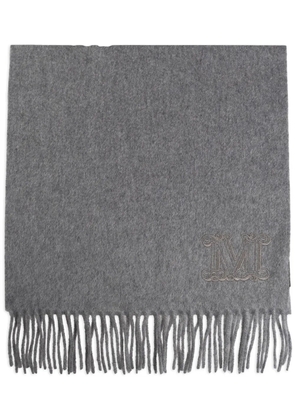 Max Mara logo-embroidered scarf - Grey