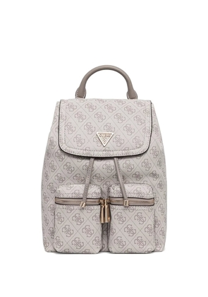 GUESS USA Manhattan monogram flap backpack - Neutrals